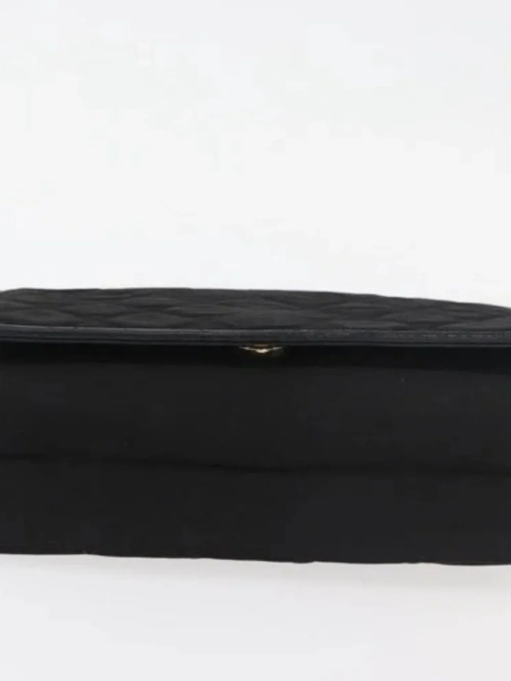 CHANEL Matelasse Chain Shoulder Bag Nylon Black Gold CC Auth 176872